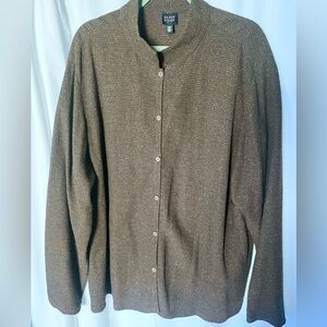 Eileen Fisher 2X Silk blend button down Brown Cardigan - Minimalist - Layering